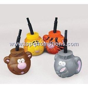 Plastic Zoo Jungle Animal Sipper Cups Plastic Zoo Jungle Animal Sipper Cups