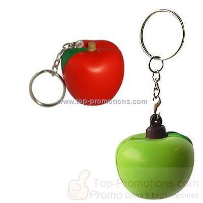 PU Apple Stress Ball With Key Ring