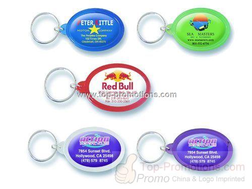 Oval plastic keychain with DOMED logo Oval plastic keychain with DOMED logo