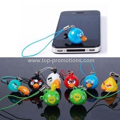 Red Angry Birds Cell Phone Charm Red Angry Birds Cell Phone Charm