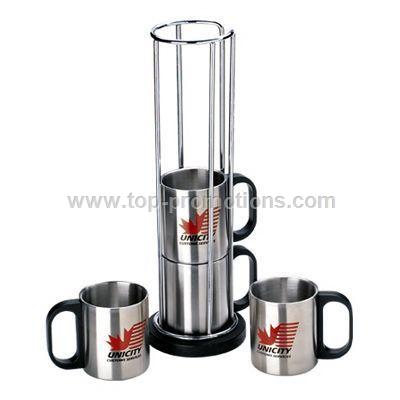 Stainless Steel Desk Mug Set