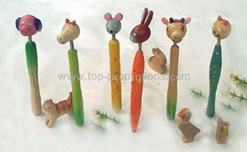 Wooden Cartoon Ball Point Pen Wooden Cartoon Ball Point Pen