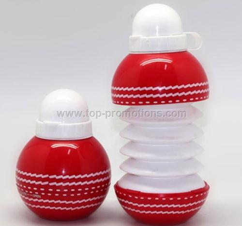 Collapsible cricket ball shape water bottle Collapsible cricket ball shape water bottle