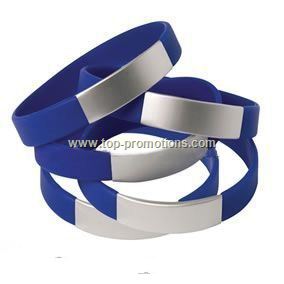 Silicone Wrist Band with Aluminium Plate