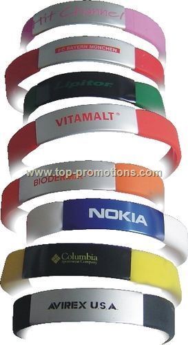 Silicone Wristband with Steel Plate - Direct