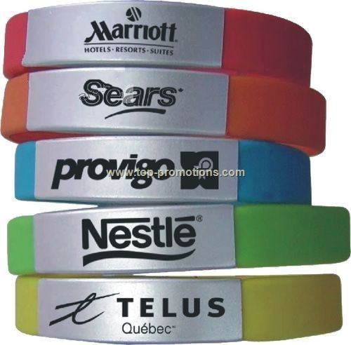 Silicone Wristband with Steel Plate - Direct