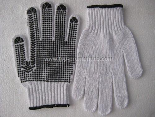 Black PVC Palm Dotted Knit Gloves Black PVC Palm Dotted Knit Gloves