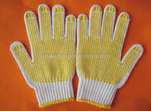 Yellow PVC Palm Dotted Knit Gloves Yellow PVC Palm Dotted Knit Gloves