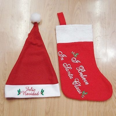 Christmas hat and stocking Christmas hat and stocking