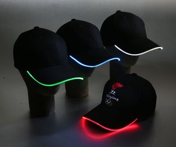 Light Up Baseball Hat - Khaki - Blue LED Light Up Baseball Hat - Khaki - Blue LED