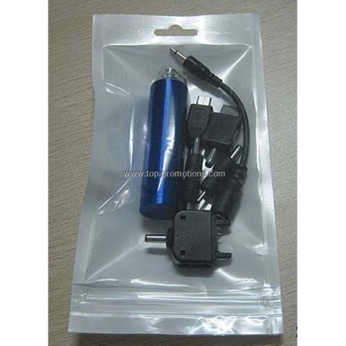 Battery powered emergency phone charger Battery powered emergency phone charger