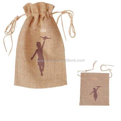 Small Drawstring Jute Tote