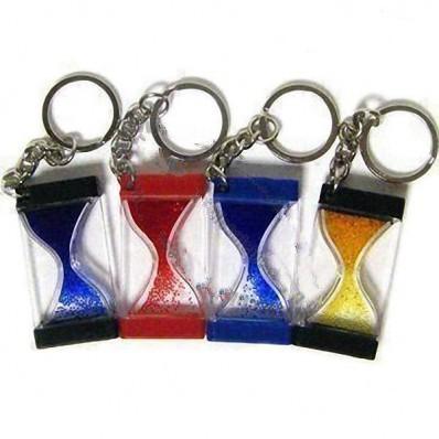 Plastic Liquid Sandglass Timer Keychain Plastic Liquid Sandglass Timer Keychain