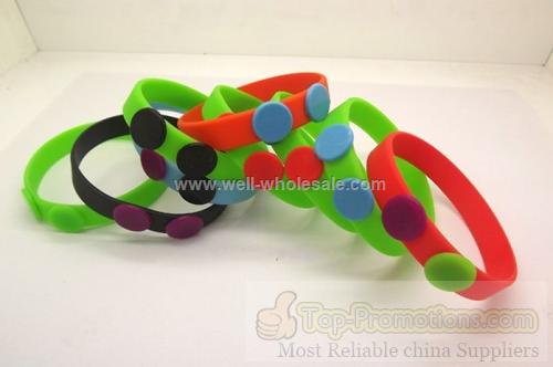 Silicone bracelet with button Silicone bracelet with button