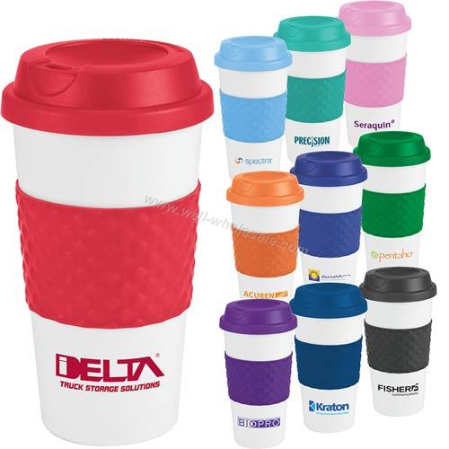 16oz Double insulated plastic coffee mug with sleeve 16oz Double insulated plastic coffee mug with sleeve