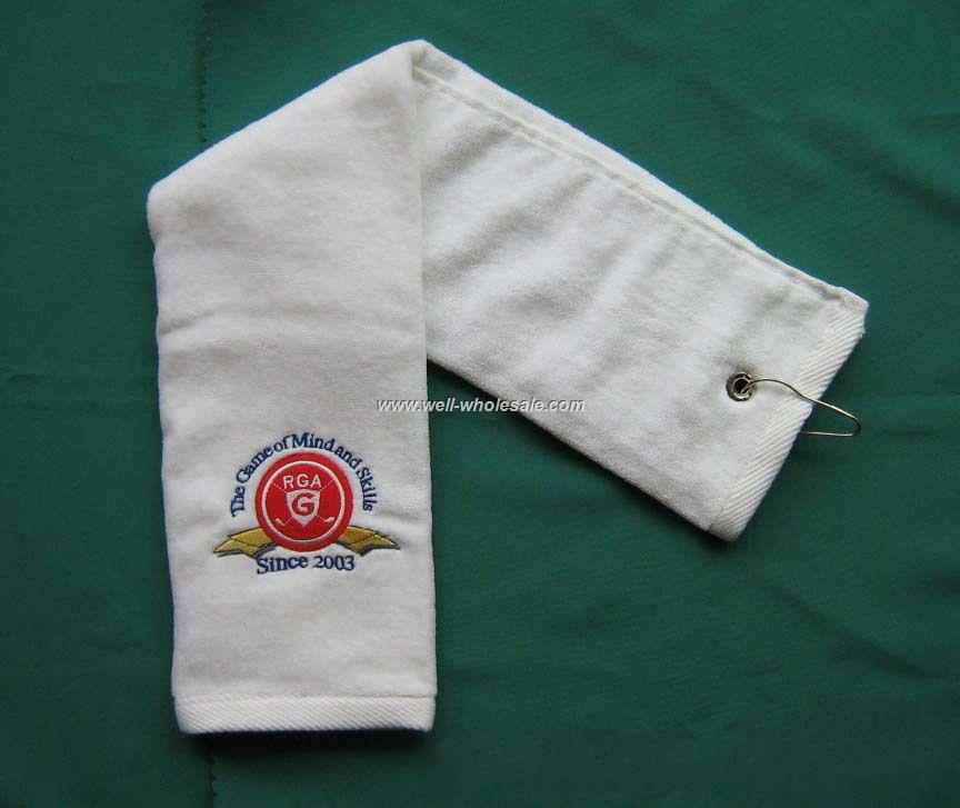 Cotton custom Logo Embroidered Golf Towel Cotton custom Logo Embroidered Golf Towel