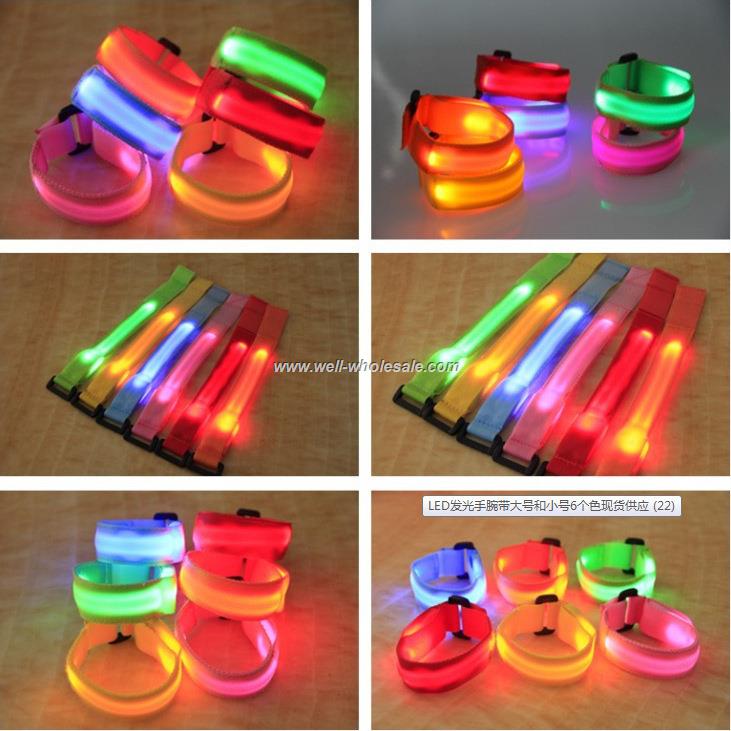 Multi Color LED Light Up Wrist Band Strap Arm Nylon Bracelet Disco Party Multi Color LED Light Up Wrist Band Strap Arm Nylon Bracelet Disco Party