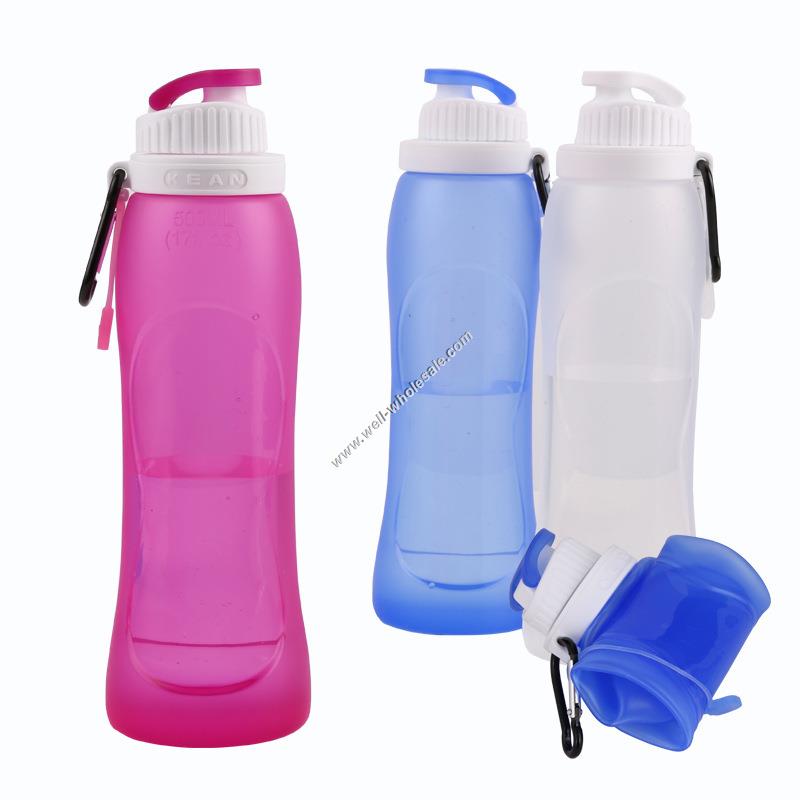 20 OZ foldable collapsible silicone water bottle 20 OZ foldable collapsible silicone water bottle