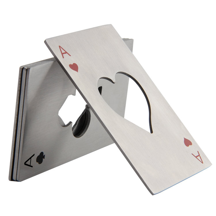 Stainless Steel Playing Card Ace of Spades Poker Bottle Opener Stainless Steel Playing Card Ace of Spades Poker Bottle Opener