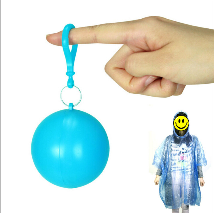 Disposable Rain Poncho With Keychain Ball Disposable Rain Poncho With Keychain Ball