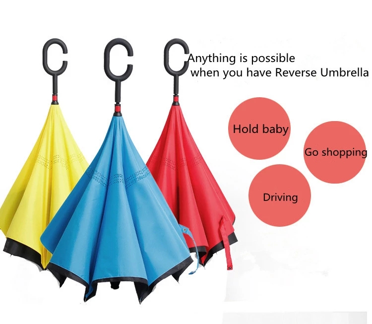 Professional manufacture cheap double canopy reverse umbrella Professional manufacture cheap double canopy reverse umbrella
