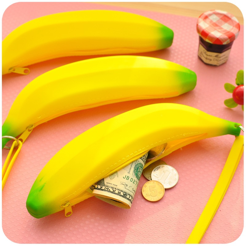 Promotional banana shaped creative silicone coin purse Promotional banana shaped creative silicone coin purse