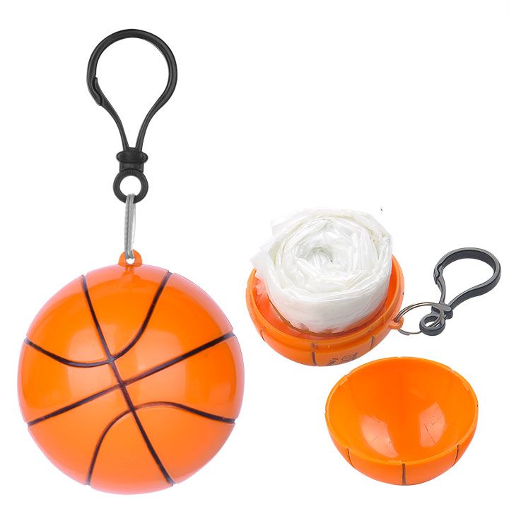 Disposable Raincoat Ball Rain Poncho In Basketball Shape Case Disposable Raincoat Ball Rain Poncho In Basketball Shape Case