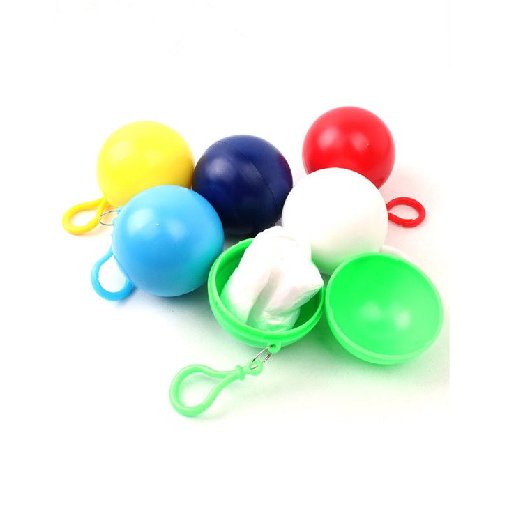 Plastic tennis ball shape disposable rain poncho with logo printing for promotional gift Plastic tennis ball shape disposable rain poncho with logo printing for promotional gift
