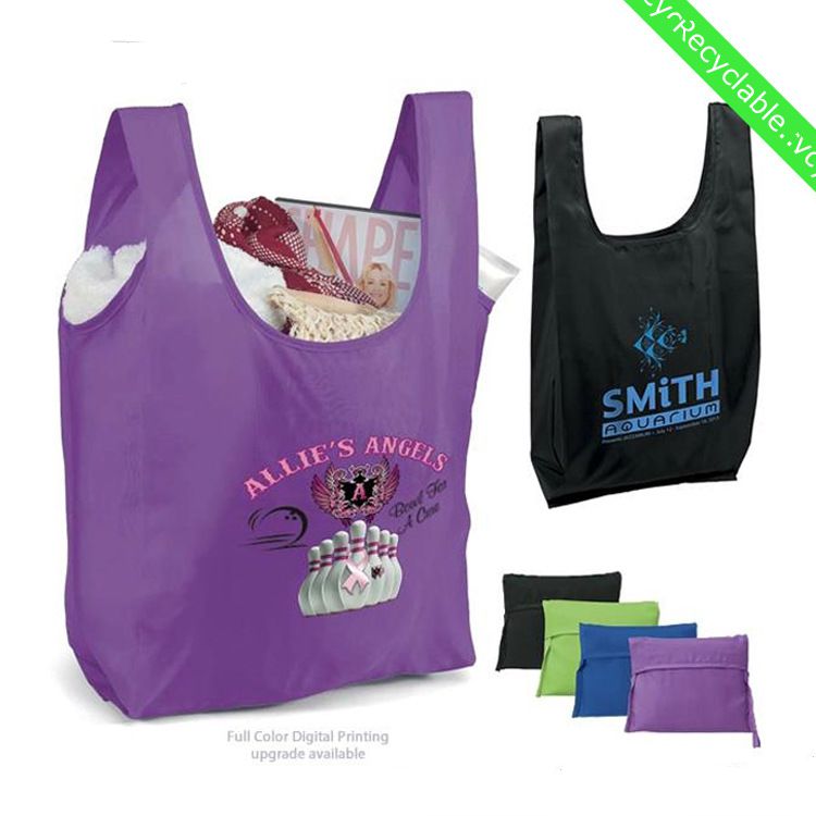 Nylon Foldable Reusable Grocery Shopping Tote fashion bag