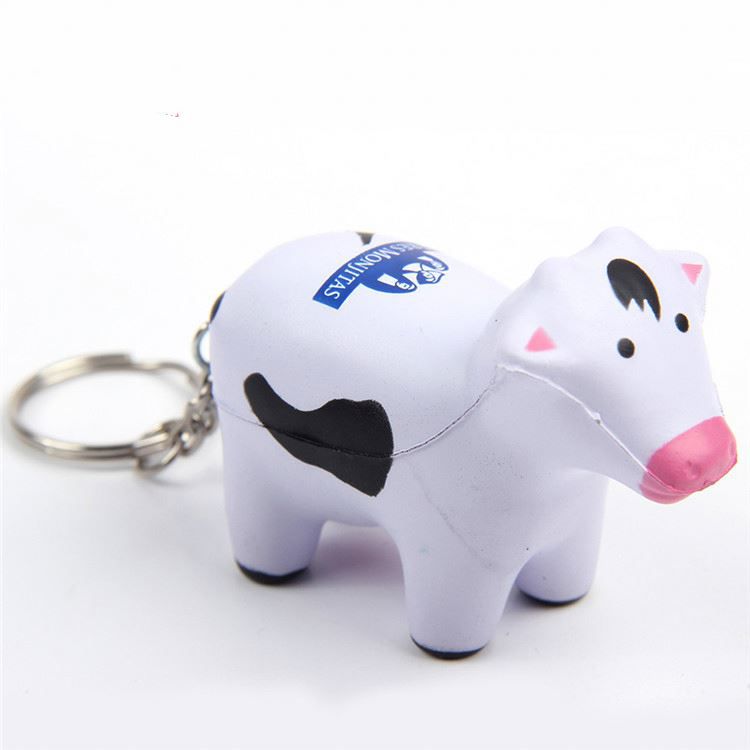 Cow PU Stress Ball keychain with customized LogoCow PU Stress Ball keychain with customized Logo Cow PU Stress Ball keychain with customized LogoCow PU Stress Ball keychain with customized Logo