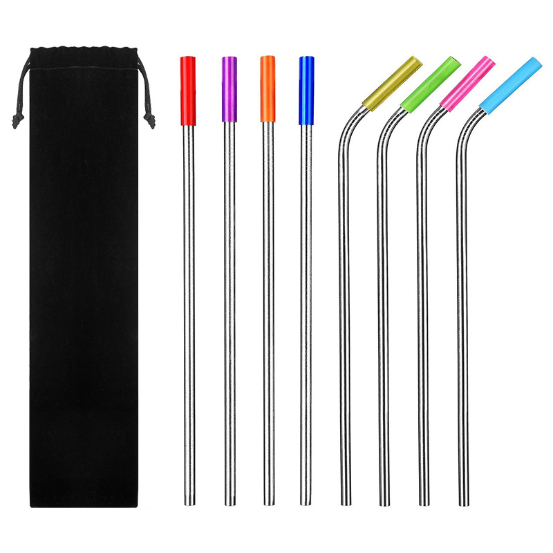 Reusable Stainless Steel Drinking Straws with Cleaning Brush Reusable Stainless Steel Drinking Straws with Cleaning Brush