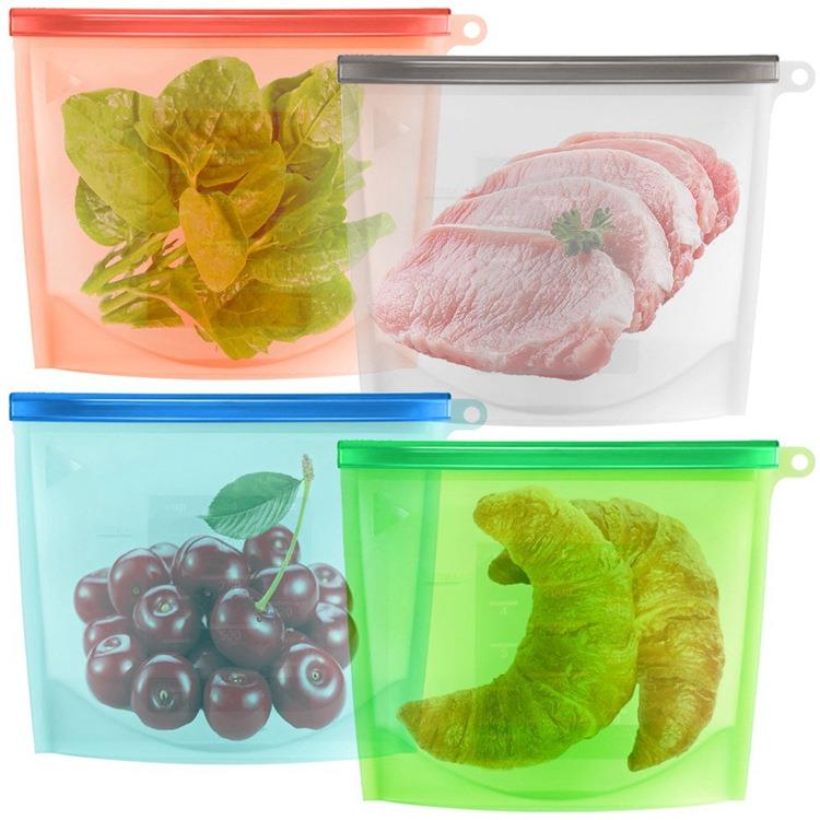 Wholesale 1500ml large fda silicone reusable food safe storage bag Wholesale 1500ml large fda silicone reusable food safe storage bag