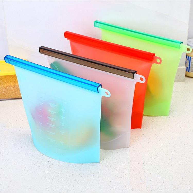 Custom 1000ML reusable silicone food storage bag Custom 1000ML reusable silicone food storage bag