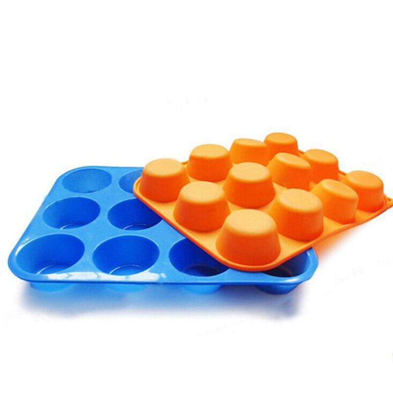 Thick baked 12-piece round silicone cake mold Thick baked 12-piece round silicone cake mold