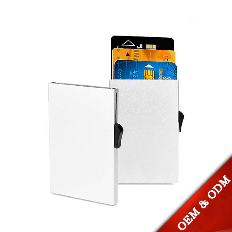 Credit Card Holder Automatic Pop-Up Sliding Aluminum Wallet. Slim Sleeve Protector Case Credit Card Holder Automatic Pop-Up Sliding Aluminum Wallet. Slim Sleeve Protector Case