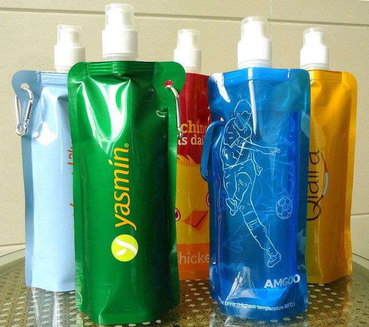 Reusable and folding sport drinking bottle/foldable water bag Reusable and folding sport drinking bottle/foldable water bag