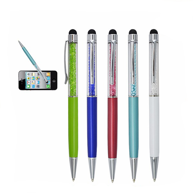 New design customized logo crystal diamond touch ball pen with replacement rubber tip stylus New design customized logo crystal diamond touch ball pen with replacement rubber tip stylus