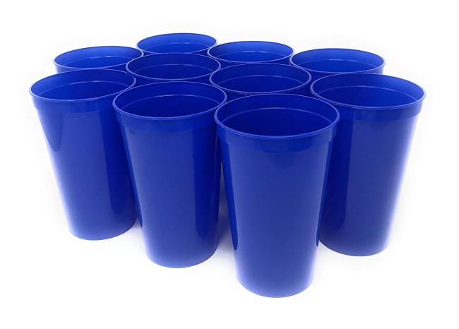 22OZ Solid color Plastic Stadium Cup with no hole Reusable lid optional