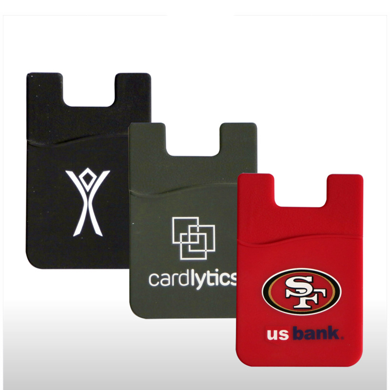 Custom logo silicone phone card holder with 3M adhesive back Custom logo silicone phone card holder with 3M adhesive back