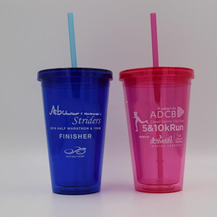 Manufacturer wholesale plastic double layer creative juices cup coffee cup with straw Manufacturer wholesale plastic double layer creative juices cup coffee cup with straw