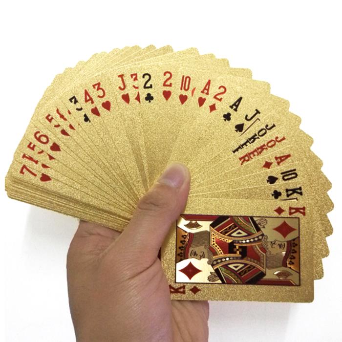 OEM 24K Gold Color Plated Foil 54 PCS Waterproof Poker Playing Cards OEM 24K Gold Color Plated Foil 54 PCS Waterproof Poker Playing Cards
