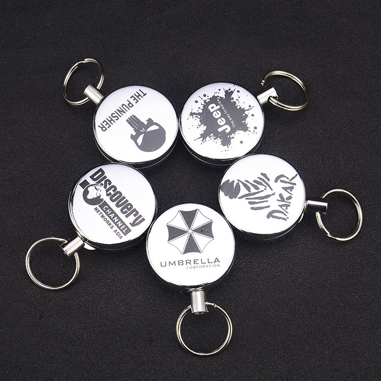Elastic stretch telescopic steel cord key ring telescopic key buckle