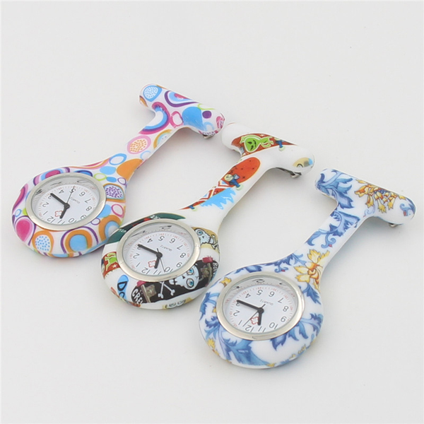 New Printing Flowers Silicone Hanging Nurse Watch New Printing Flowers Silicone Hanging Nurse Watch