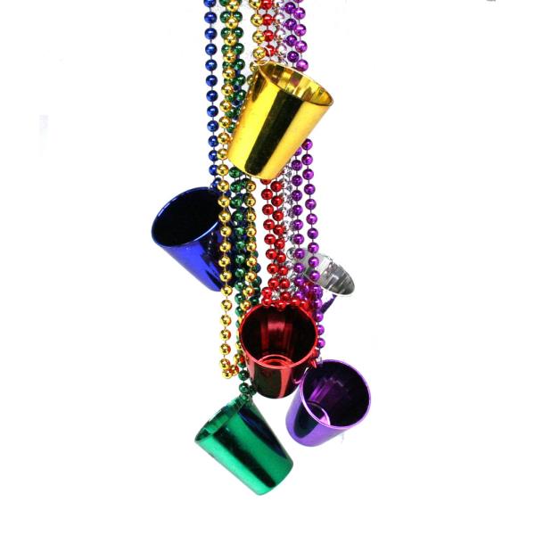 Mardi Gras Shot Glass Beads Necklace Mardi Gras Shot Glass Beads Necklace