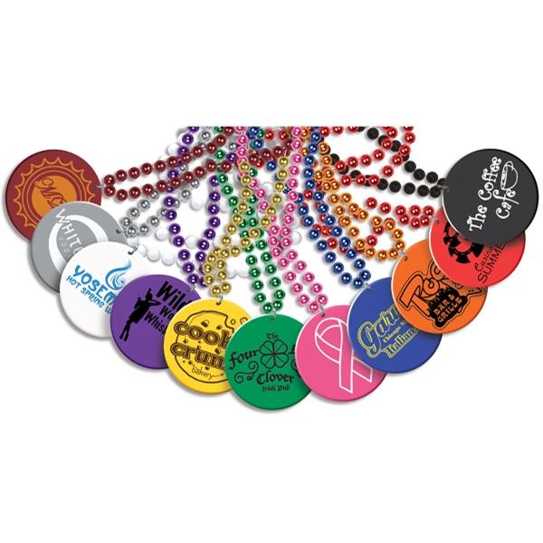 Custom Imprinted Medallion Mardi Gars Bead Necklace Custom Imprinted Medallion Mardi Gars Bead Necklace