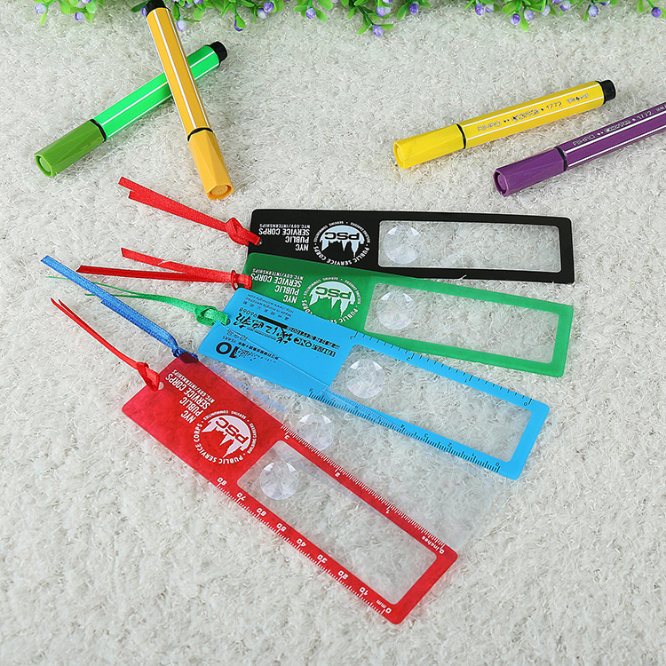 Wholesale Advertising promotion Customized 3X PVC fresnel lens ruler bookmark magnifier Wholesale Advertising promotion Customized 3X PVC fresnel lens ruler bookmark magnifier