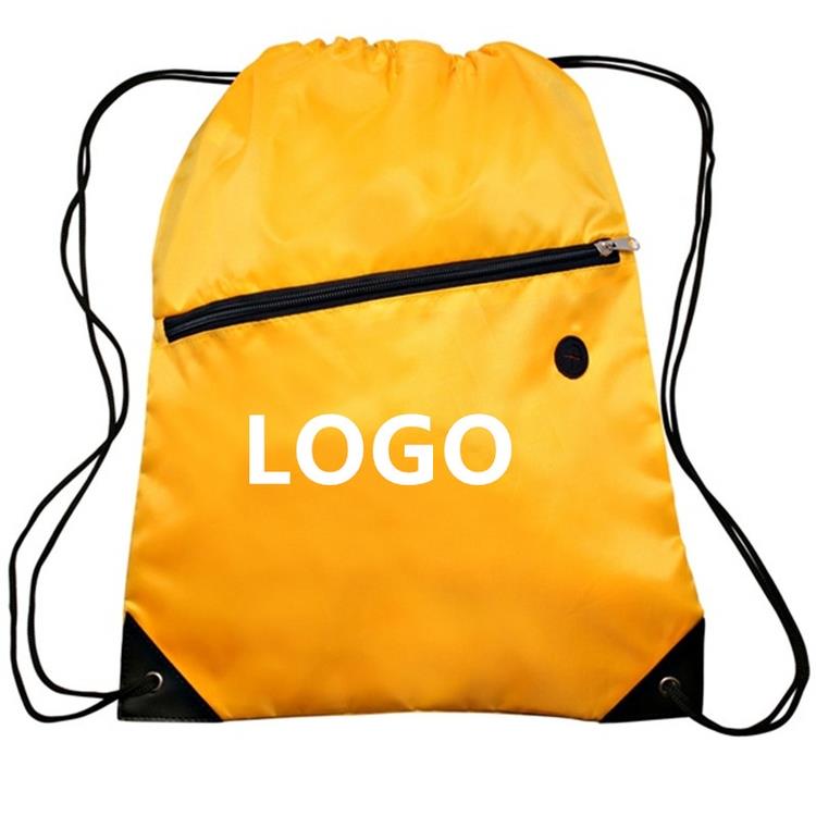 Customized Sports Drawstring Backpack With Zipper Customized Sports Drawstring Backpack With Zipper