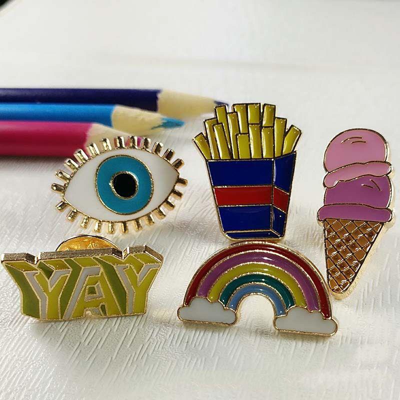 Mobile Castle Sky Garden Custom Metal Rainbow Lapel Pin Manufacturers China