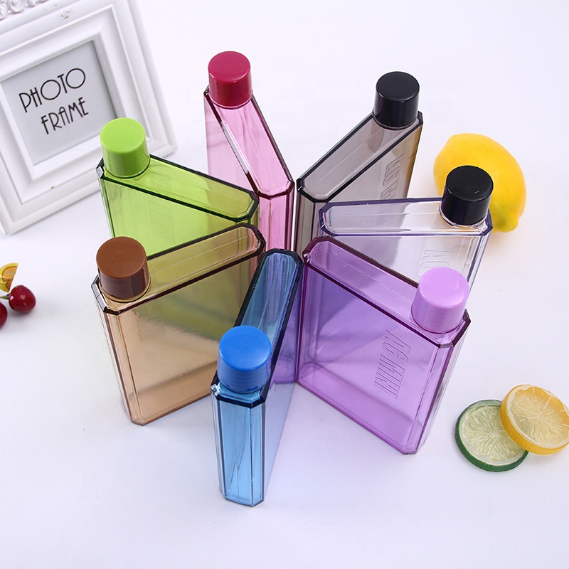 A5 Notebook Paper Square Flat Plastic Water Bottle A5 Notebook Paper Square Flat Plastic Water Bottle