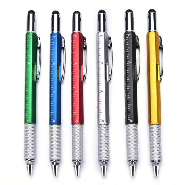 Multi-function screwdriver ballpoint pen plastic tool pen six-in-one level stylus Multi-function screwdriver ballpoint pen plastic tool pen six-in-one level stylus